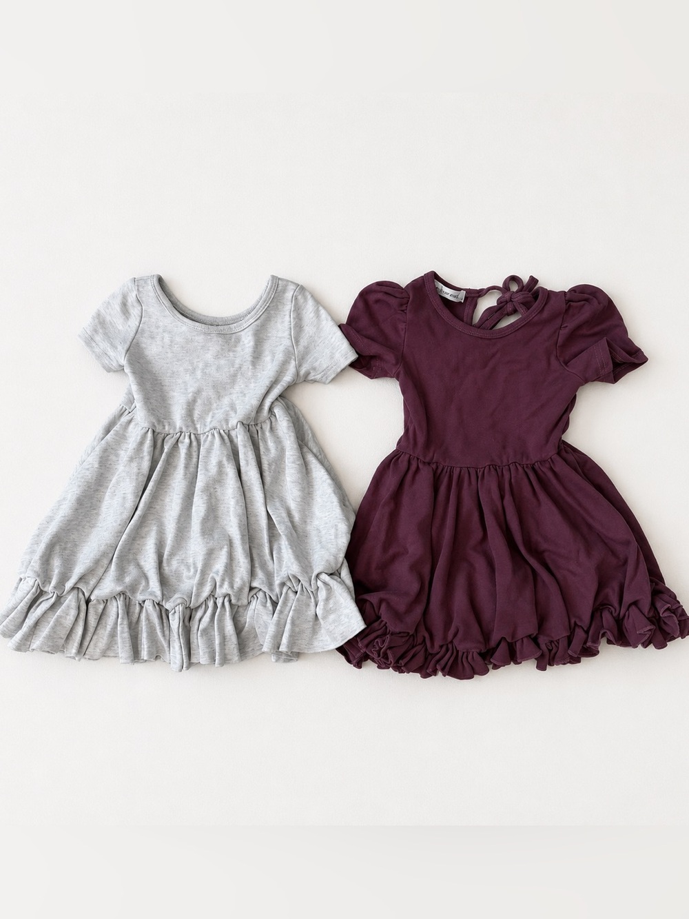 Girlhood Matching Girls Dresses Bundle Size 4 Neutral Ruffle Twirl Dresses